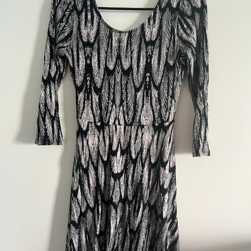 Express XS Midi Fit and Flare Stretchy Dress